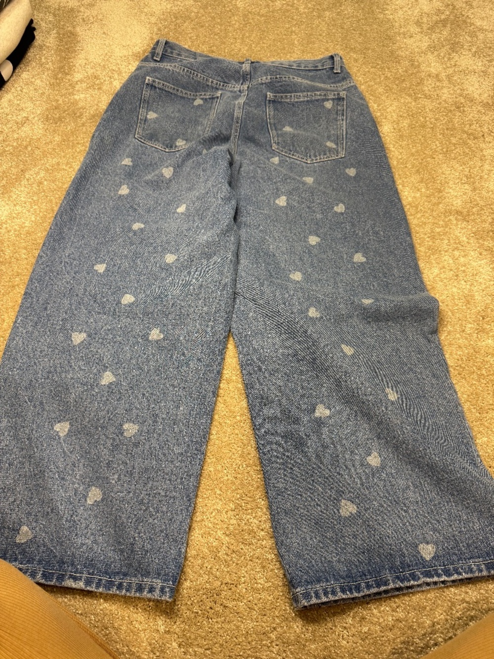 Heart Printed Wide leg denim